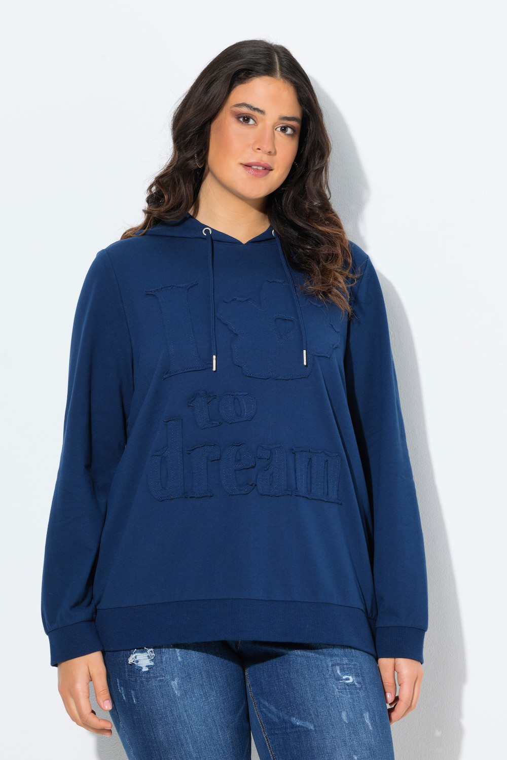 Große Größen Hoodie, Damen, blau, Größe: 58/60, Baumwolle/Polyester, Ulla Popken