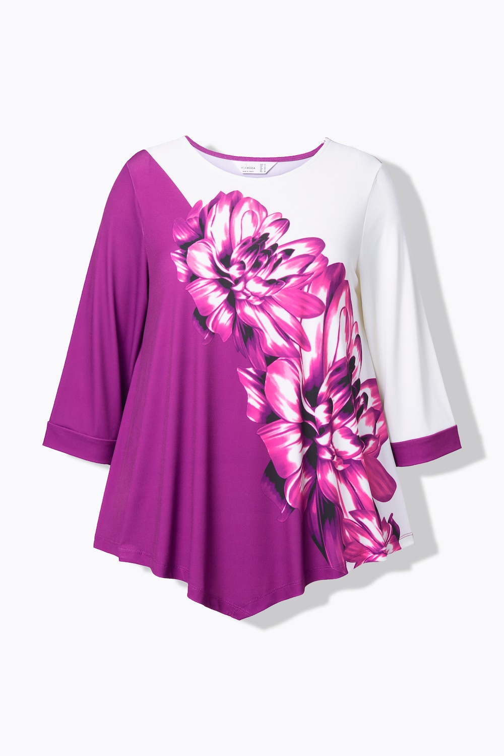 Stora storlekar T-shirt, Dam, lila, storlek: 44, Polyester, Mia Moda
