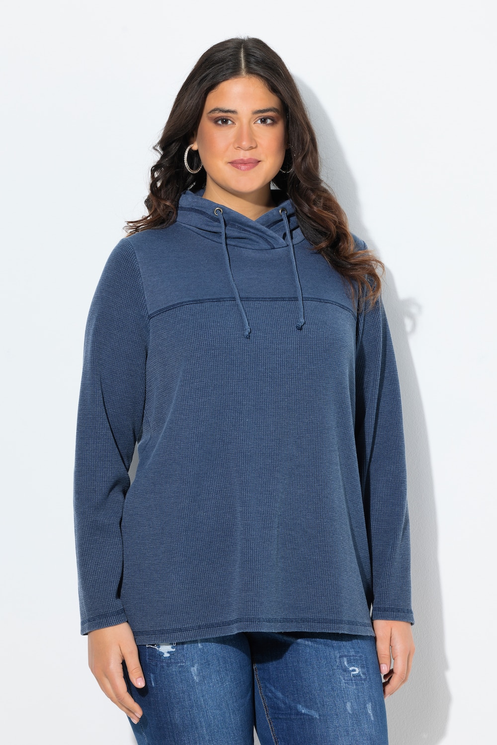 Thumbnail - Große Größen Sweatshirt, Damen, blau, Größe: 46/48, Polyester/Baumwolle, Ulla Popken