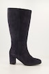 Lederstiefel, XXL-Schaft, Veloursleder, Zipper, Weite H