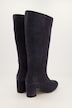 Lederstiefel, XXL-Schaft, Veloursleder, Zipper, Weite H