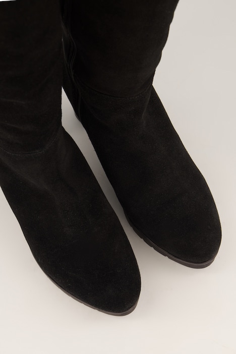 Stretch-Stiefel, XXL-Schaft, Veloursleder/Stretch, Weite H