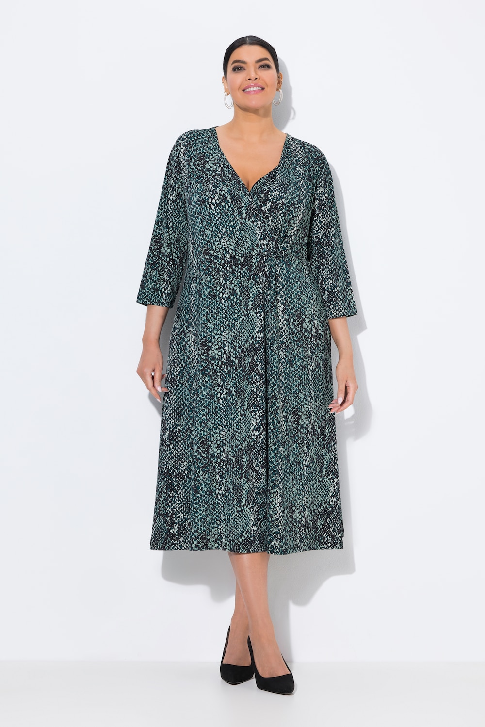 Große Größen Jerseykleid, Damen, türkis, Größe: 62/64, Polyester, Ulla Popken