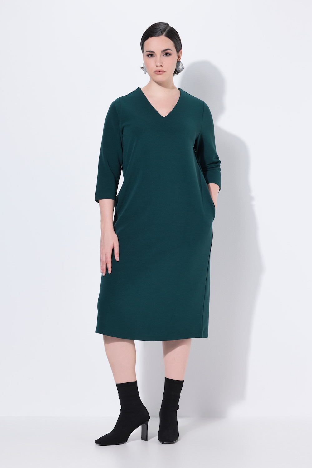 Große Größen Jerseykleid, Damen, türkis, Größe: 62/64, Polyester, Ulla Popken