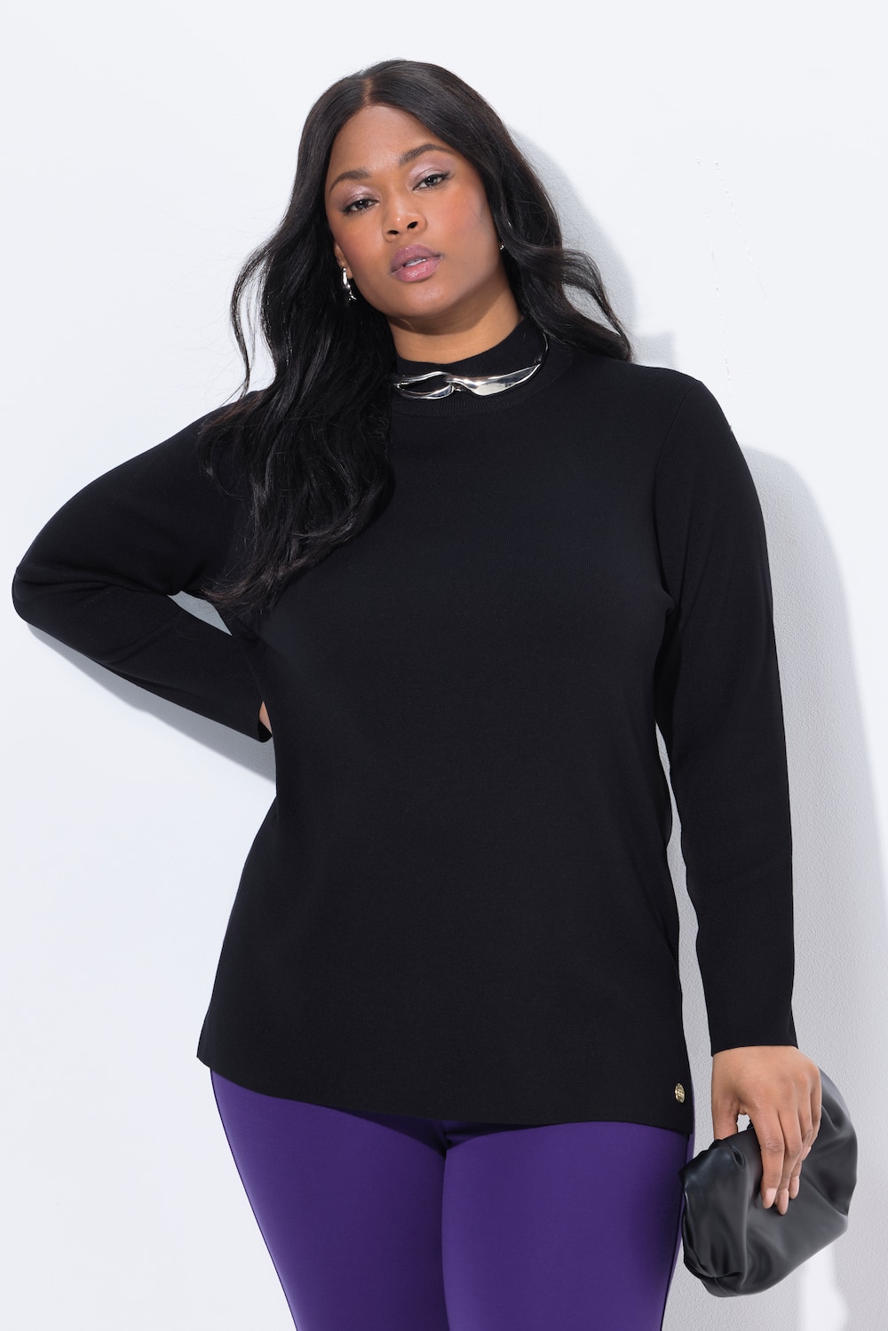Große Größen Pullover, Damen, schwarz, Größe: 54/56, Viskose/Polyester, Ulla Popken