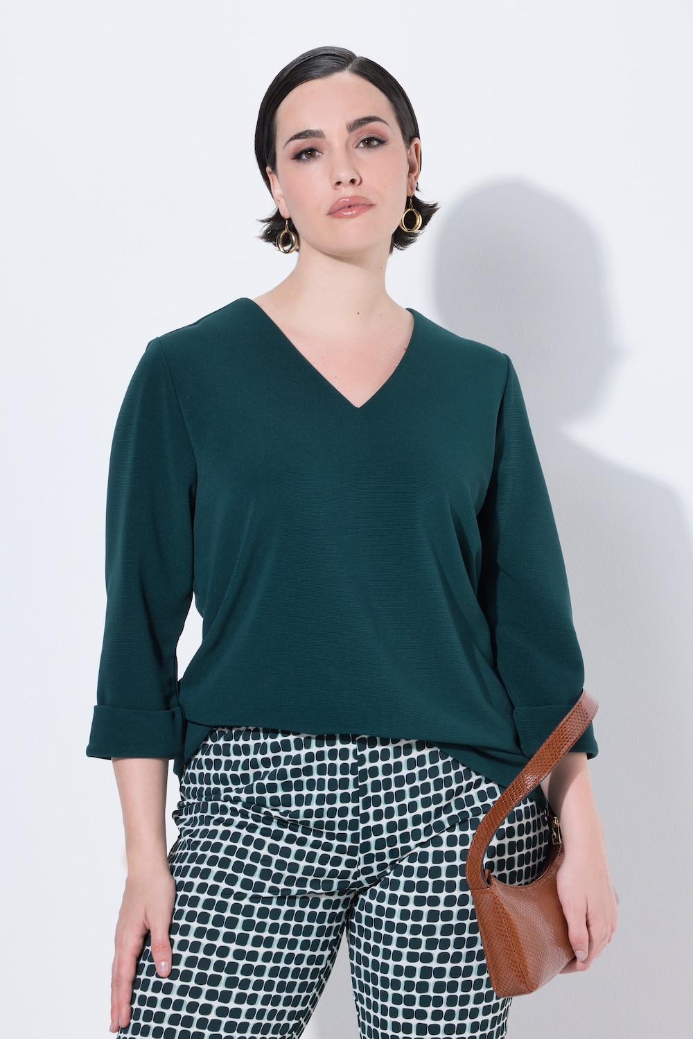 Shirt, Struktur, Rundhalsausschnitt, 3/4-Arm