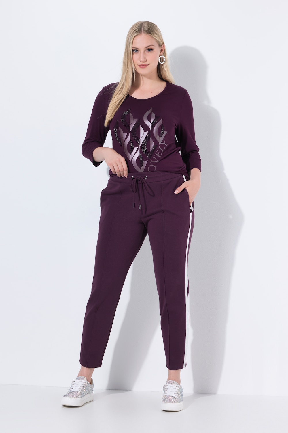 Punto-Hose, Galonstreifen, konisches Bein, Elastikbund