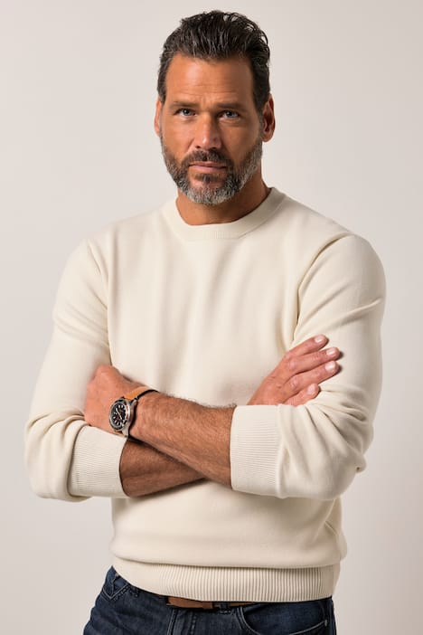 JP1880 Pullover, elastischer Strick, Rundhalsausschnitt, bis 7 XL