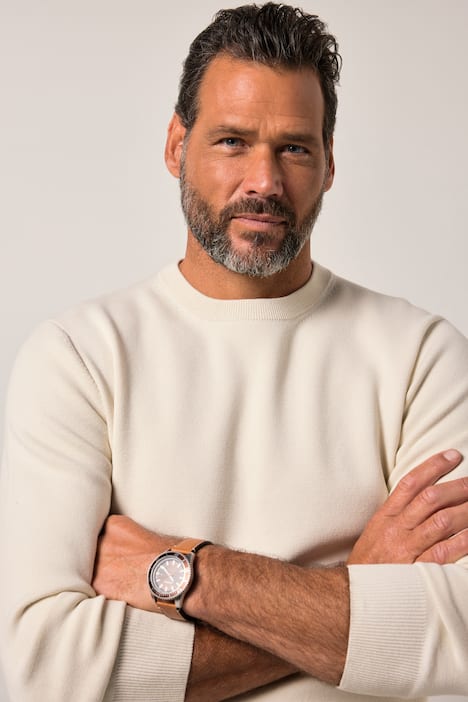 JP1880 Pullover, elastischer Strick, Rundhalsausschnitt, bis 7 XL