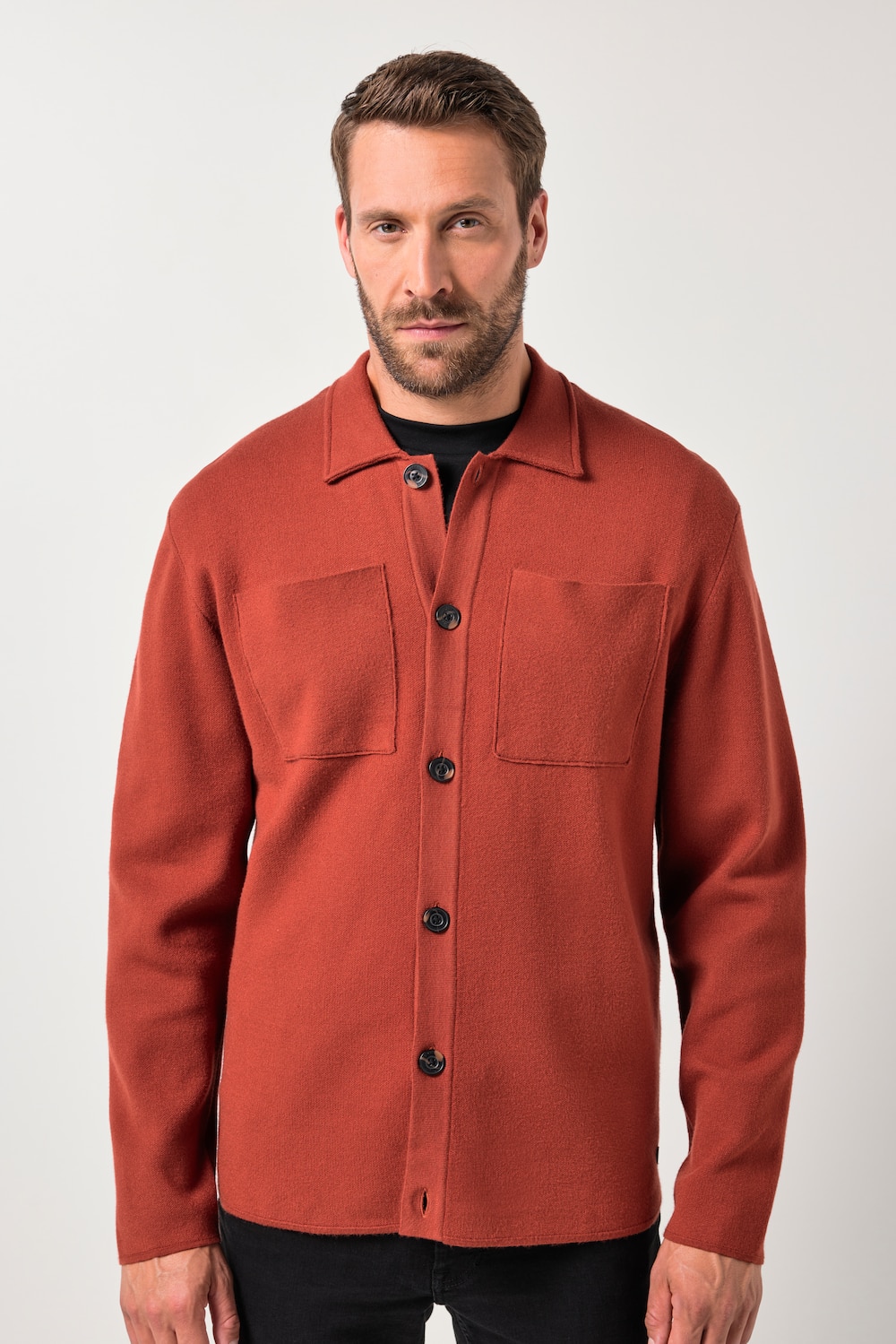JP1880 Strick-Overshirt FLEXNAMIC®, 2 Brusttaschen, bis 7 XL