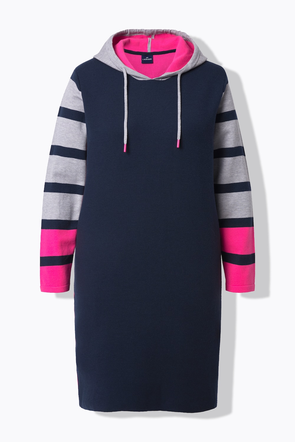 Stora storlekar Stickad klänning, Dam, rosa, storlek: 56/58, Viskos/Syntetfibrer/Polyester, LAURASON