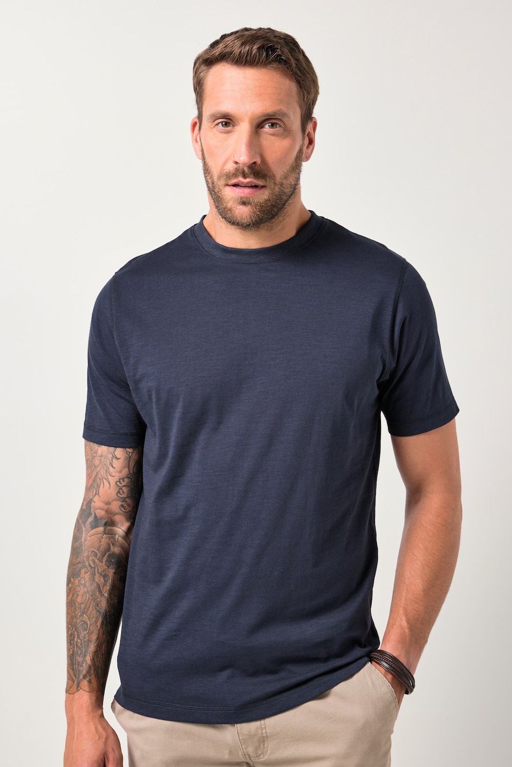 JP1880 T-shirt, korte mouwen, logo-badge, tot 8XL
