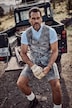 JP1880 Bermudas de cuero, traje tradicional bávaro, cuero de vaca, bolsillos cargo, Regular Fit, hasta la talla 72