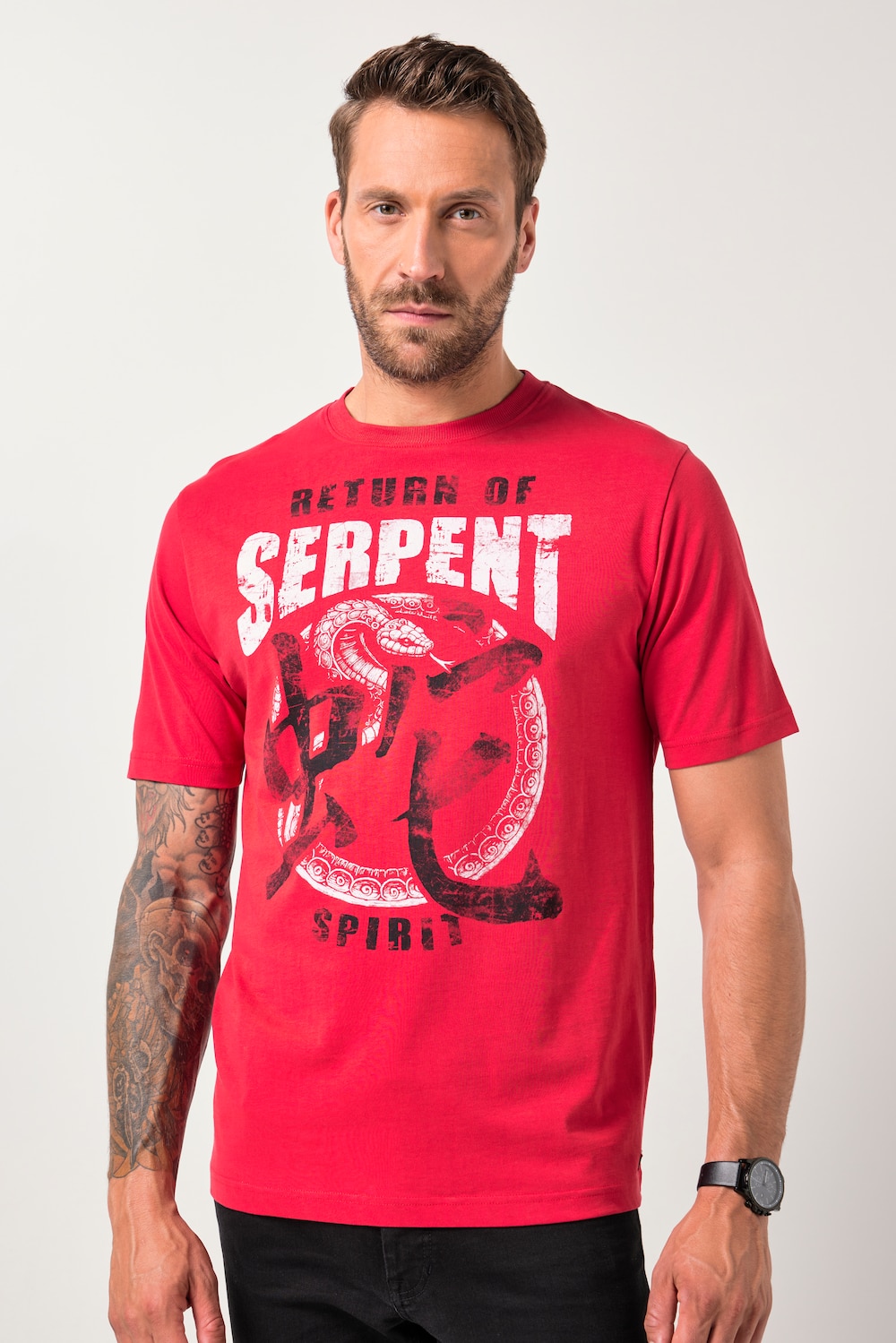 JP 1880 T-shirt, korte ærmer, print på brystet, op til str. 8XL
