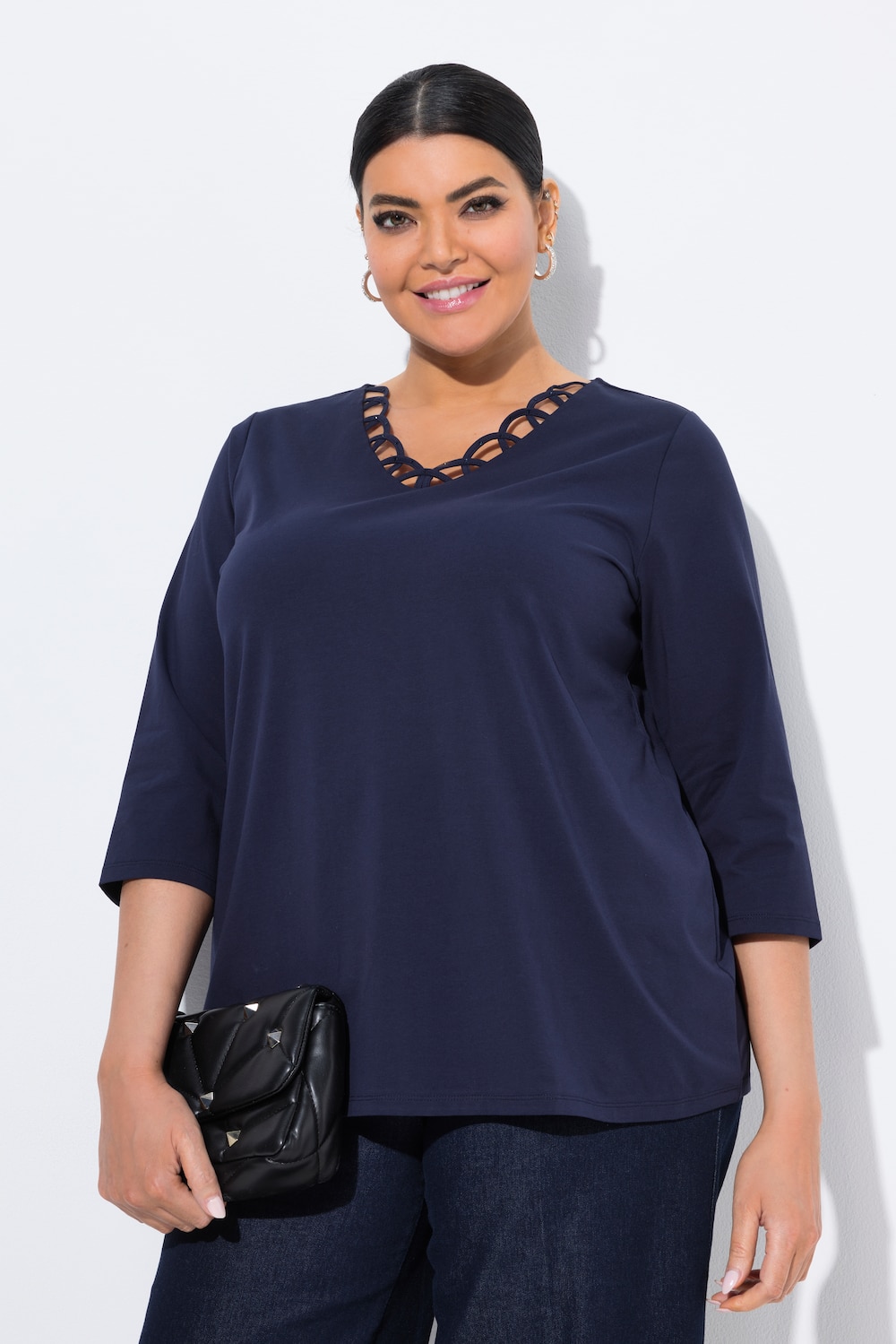 Große Größen Shirt, Damen, blau, Größe: 46/48, Baumwolle, Ulla Popken