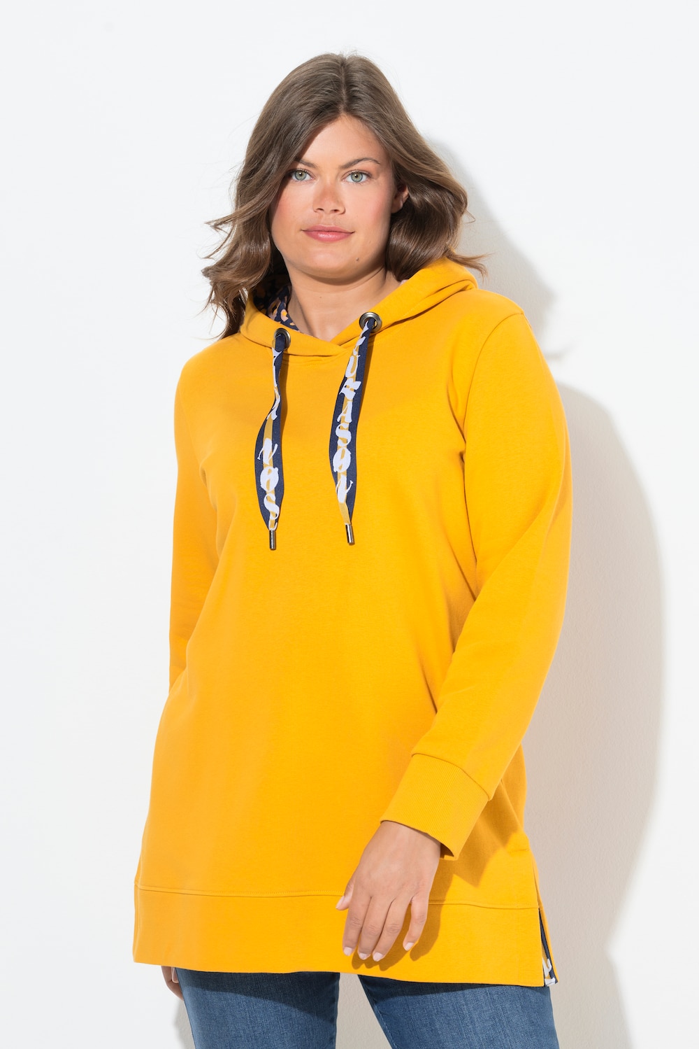 Große Größen Longsweatshirt, Damen, orange, Größe: 44/46, Baumwolle/Polyester, LAURASON
