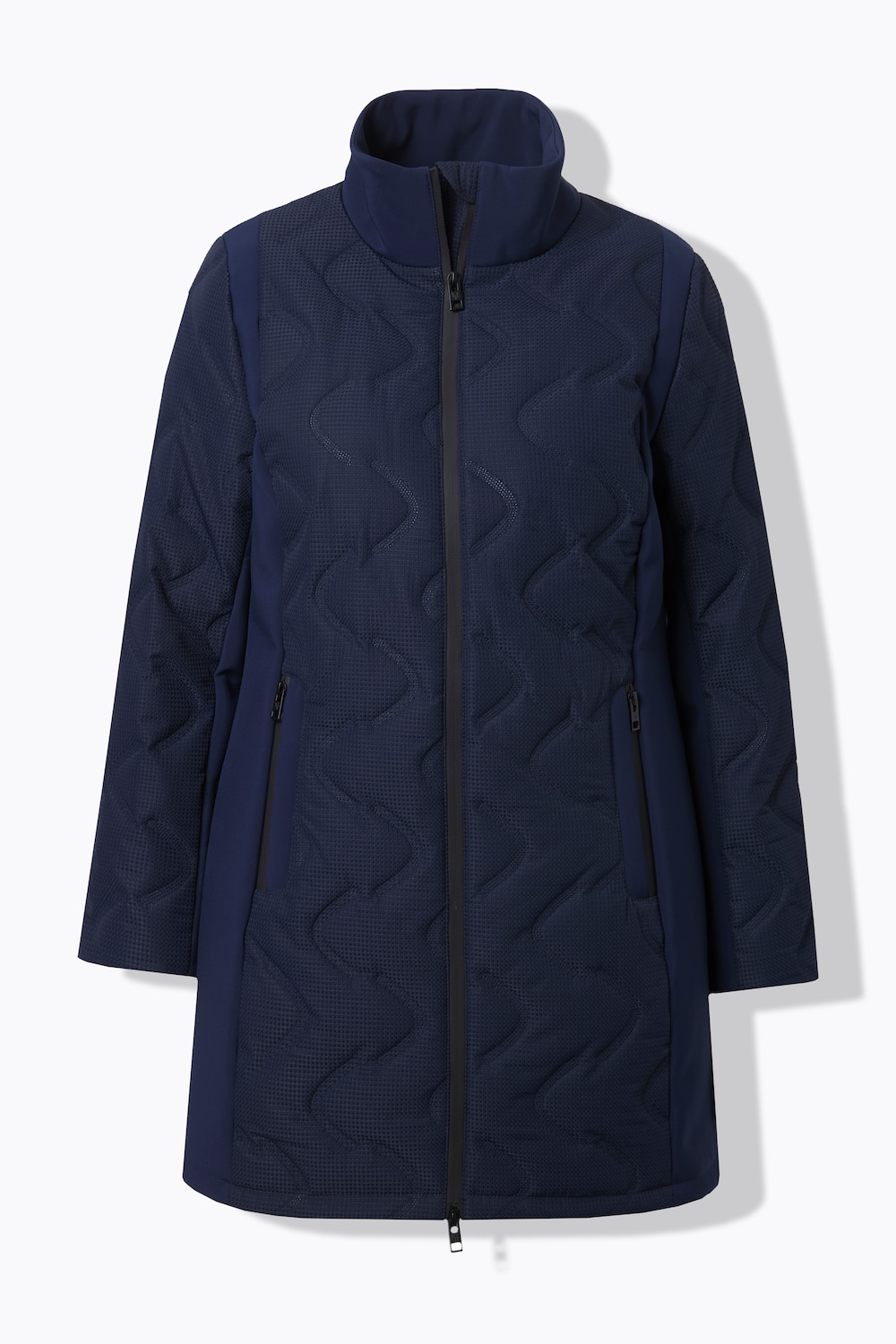 Stora storlekar HYPRAR Jacka med laserquiltning, Dam, blå, storlek: 42/44, Polyester, Ulla Popken