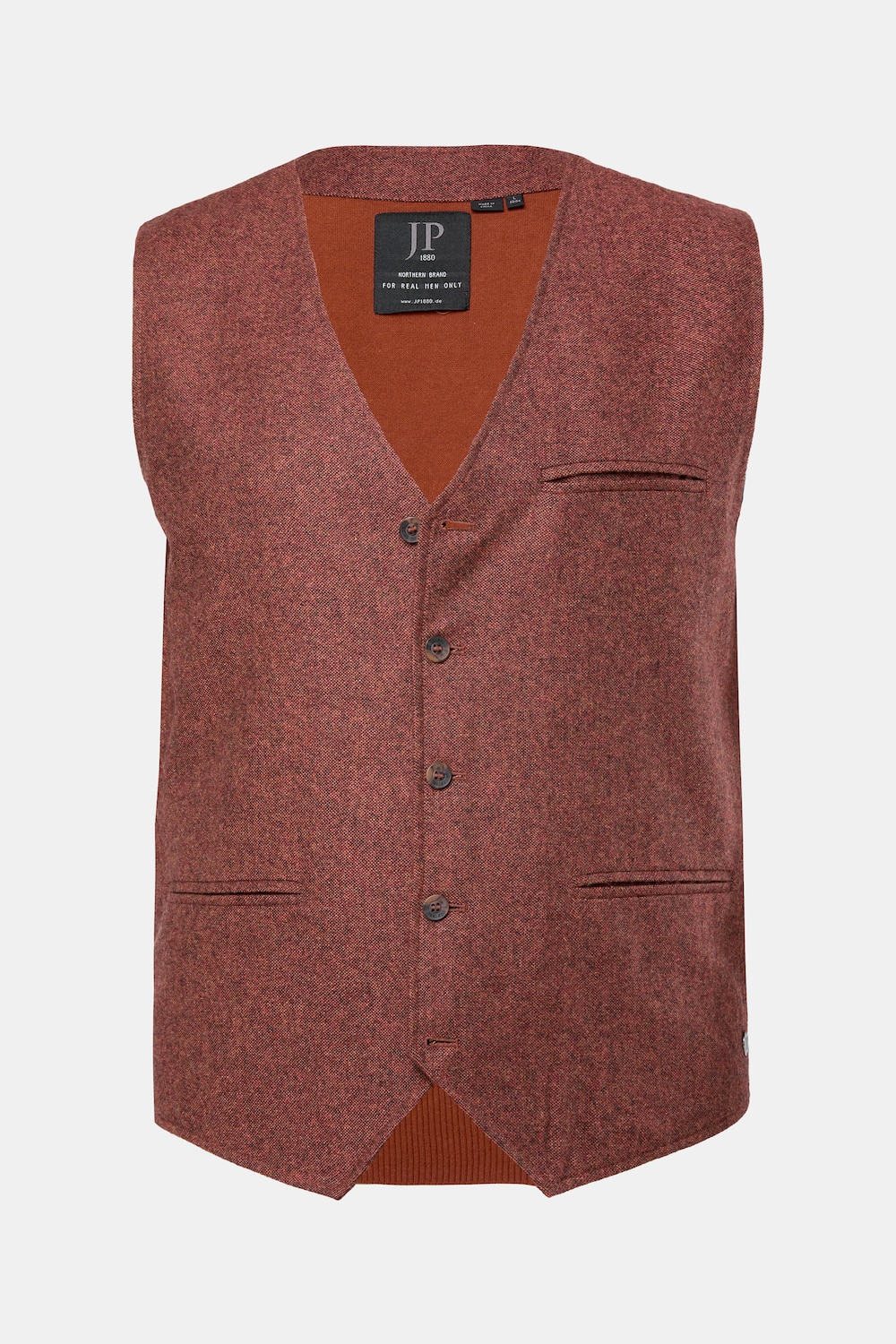 JP1880 Tweed-Weste, Woll-Qualität, Strickrücken, bis 7 XL