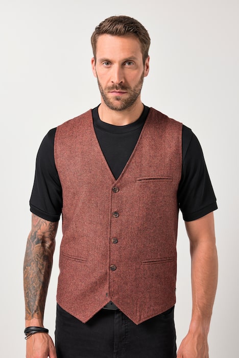 Gilet JP 1880 en tweed, lainage avec dos en maille - jusqu'au 7 XL