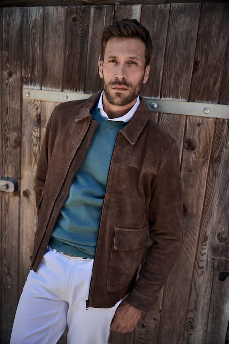 JP1880 Lederjacke, Leder, echtes Rindleder, Pattentaschen, bis 7 XL