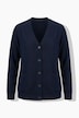Cardigan, popeline inzet, V-hals, lange mouwen