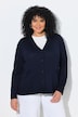 Cardigan, popeline inzet, V-hals, lange mouwen