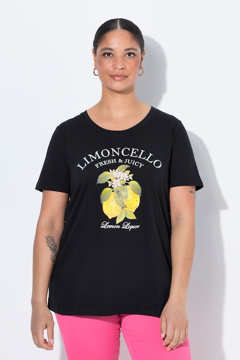 T-Shirt, Zitronen-Motiv, Halbarm