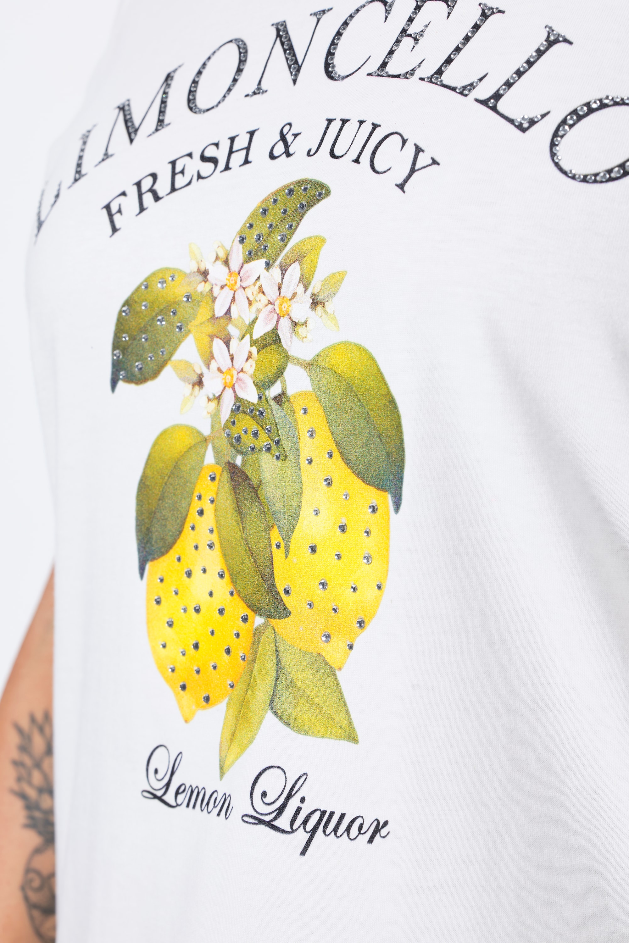 MIAMODA Damen große Größen T Shirt Zitronen Motiv Halbarm 841926