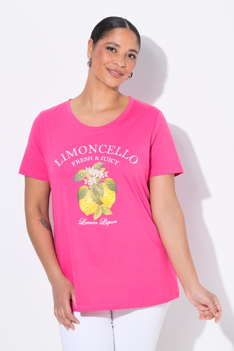 T-Shirt, Zitronen-Motiv, Halbarm