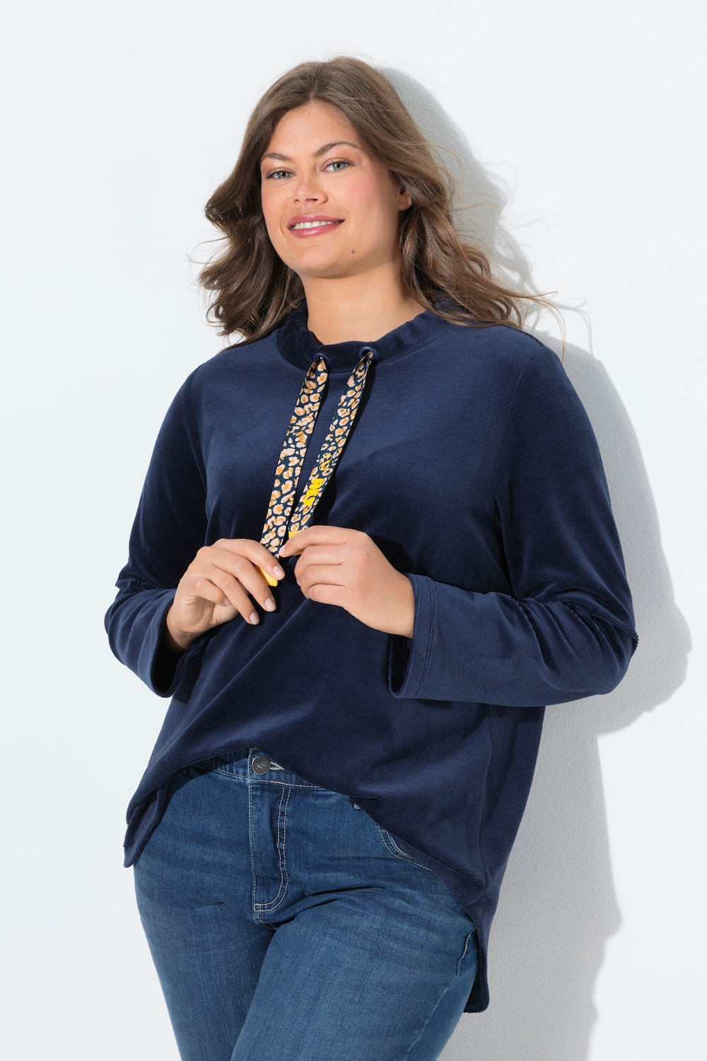 Sweatshirt, Stehkragen, Langarm