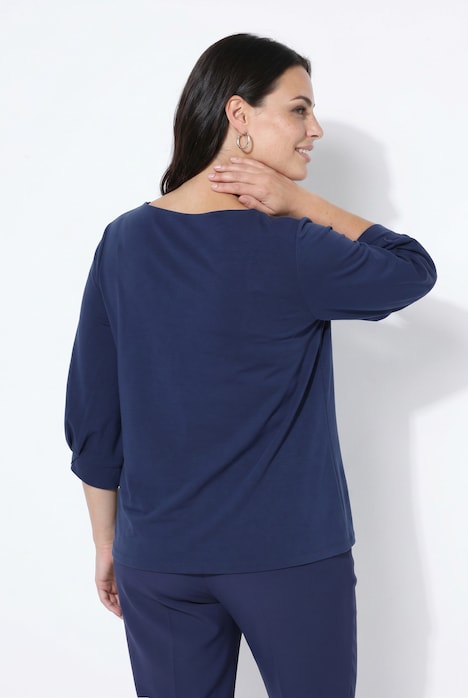 Sweatshirt, Zierfalten, Rundhals, 3/4-Ballonärmel