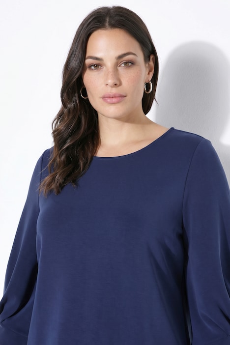 Sweatshirt, Zierfalten, Rundhals, 3/4-Ballonärmel