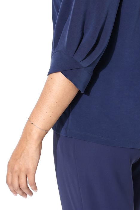 Sweatshirt, Zierfalten, Rundhals, 3/4-Ballonärmel