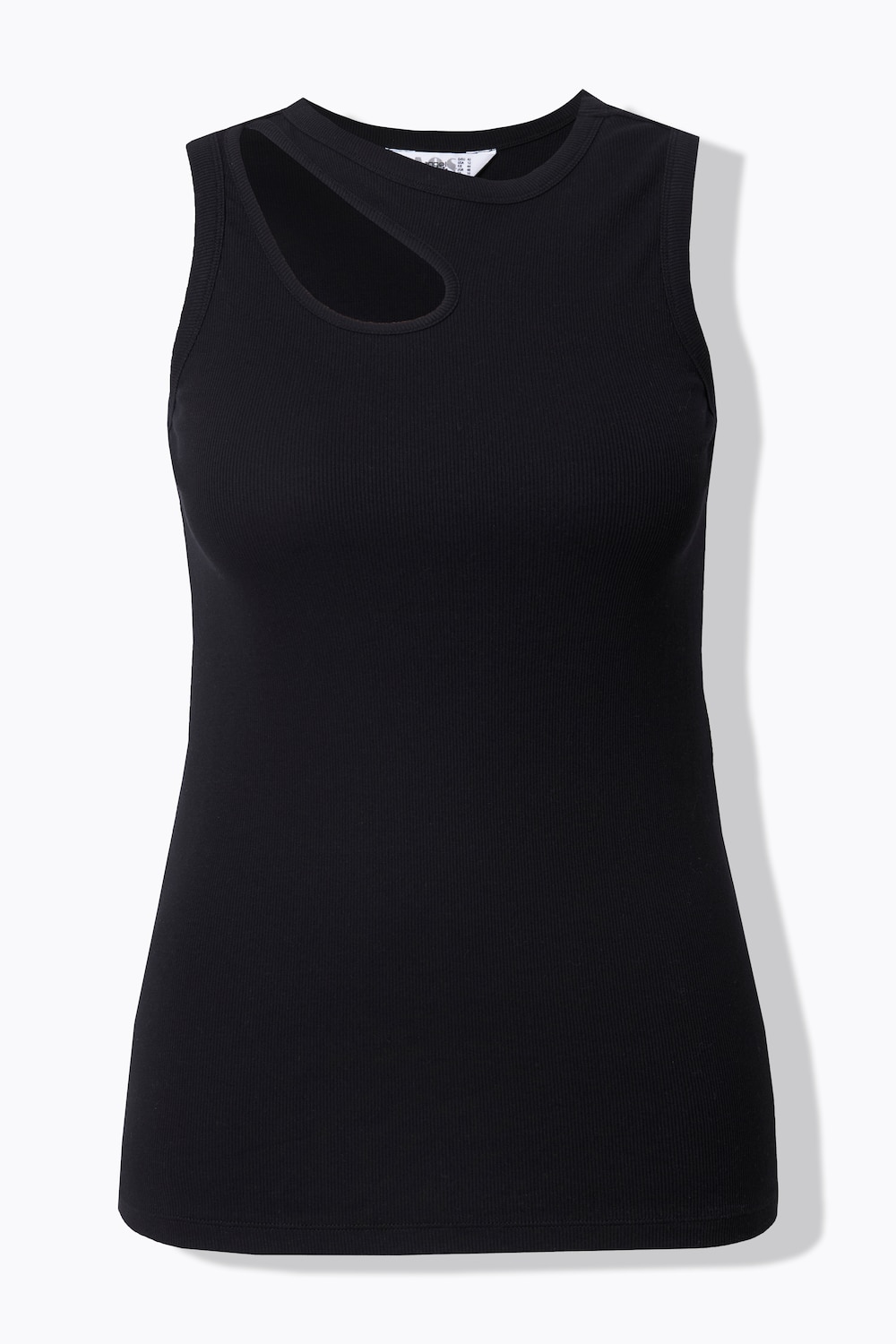 Stora storlekar Ribbad top, Dam, svart, storlek: 52, Bomull, Angel of Style