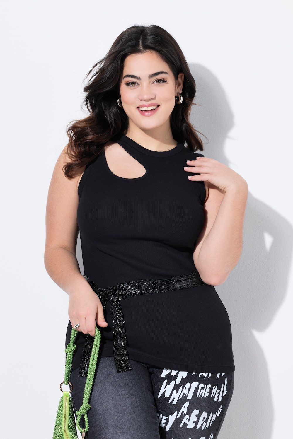 Ribtop, slim fit, cut-out