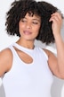 Ribbed top, slim fit, CutOut