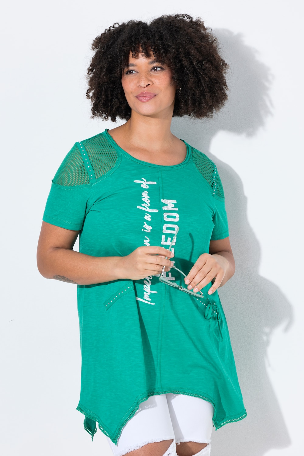 T-shirt, A-lijn, sierketting, decoratieve naad