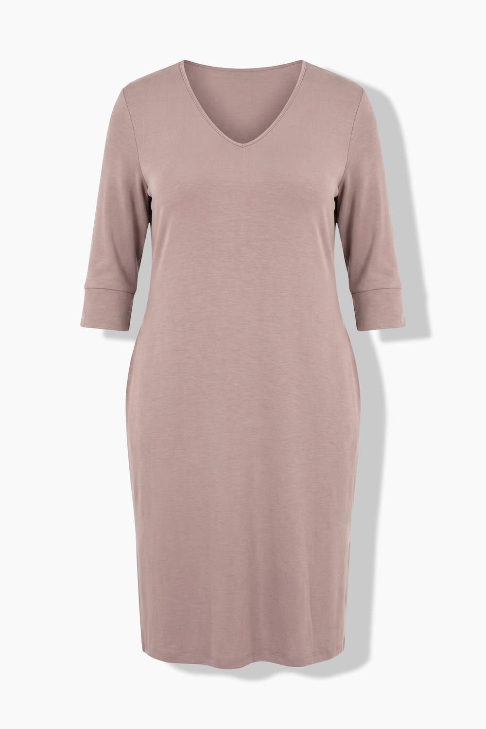 Sweatkleid, V-Ausschnitt, 3/4-Arm, Modalmix