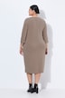 Robe en molleton, modal mélangé, décolleté en V et manches 3/4