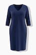 Sweatkleid, V-Ausschnitt, 3/4-Arm, Modalmix