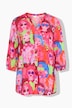Blouse, A-lijn, gezichtenmotief