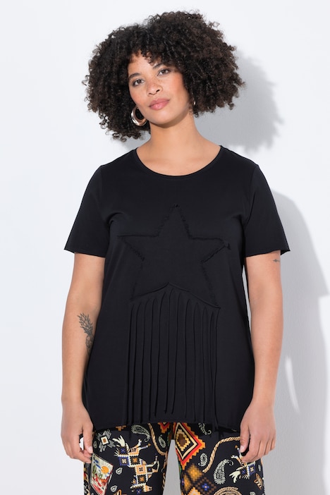 T-shirt, A-lijn, ster met franjes