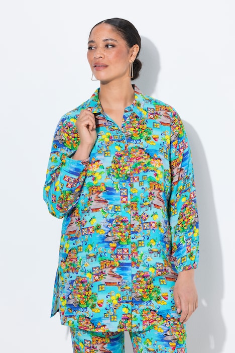 Overhemdblouse, A-lijn, Italiaans motief
