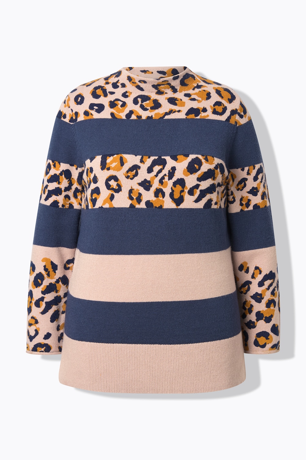 Stora storlekar Stickad tröja, Dam, grå, storlek: 48/50, Viskos/Polyester/Syntetfibrer, LAURASON