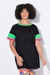 T-Shirt, oversized, farbig überschnittene Schultern