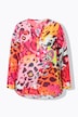 Bluse, A-form, leopard-/hjertemønster