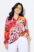 Bluse, A-form, leopard-/hjertemønster