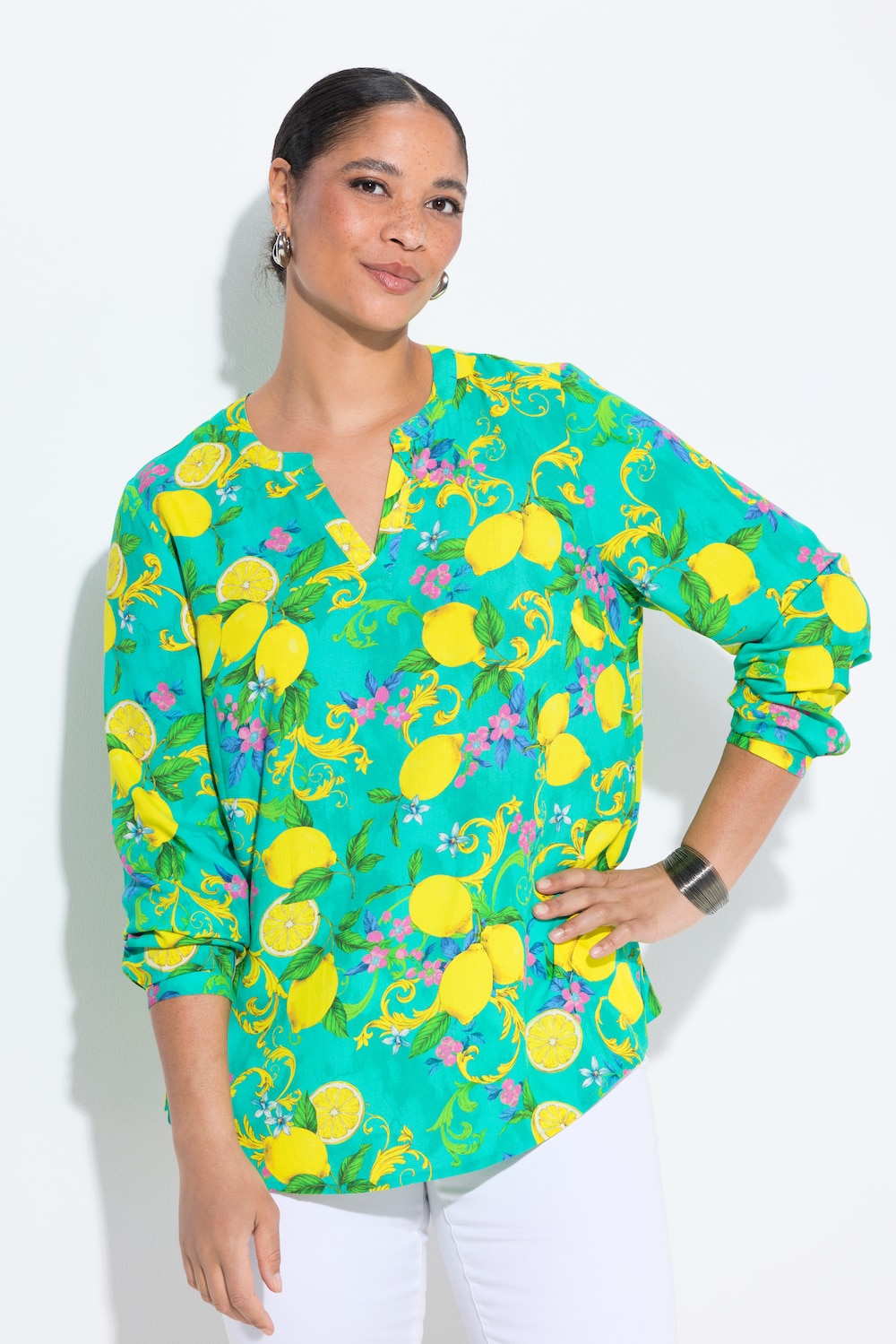 Bluse, Regular Fit, Zitronen