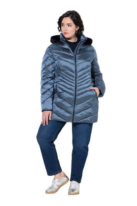 HYPRAR Steppjacke, Lederoptik-Piping, 2-Wege-Zipper