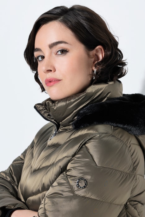 HYPRAR Steppjacke, Lederoptik-Piping, 2-Wege-Zipper
